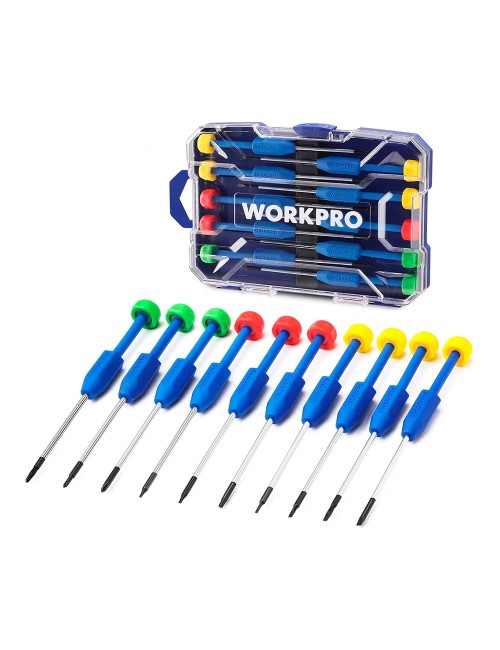 Destornilladores cr-v de precisión, juego 10 piezas