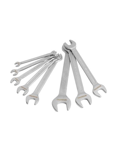 Llaves fijas cr-v de doble boca, juego 8 piezas