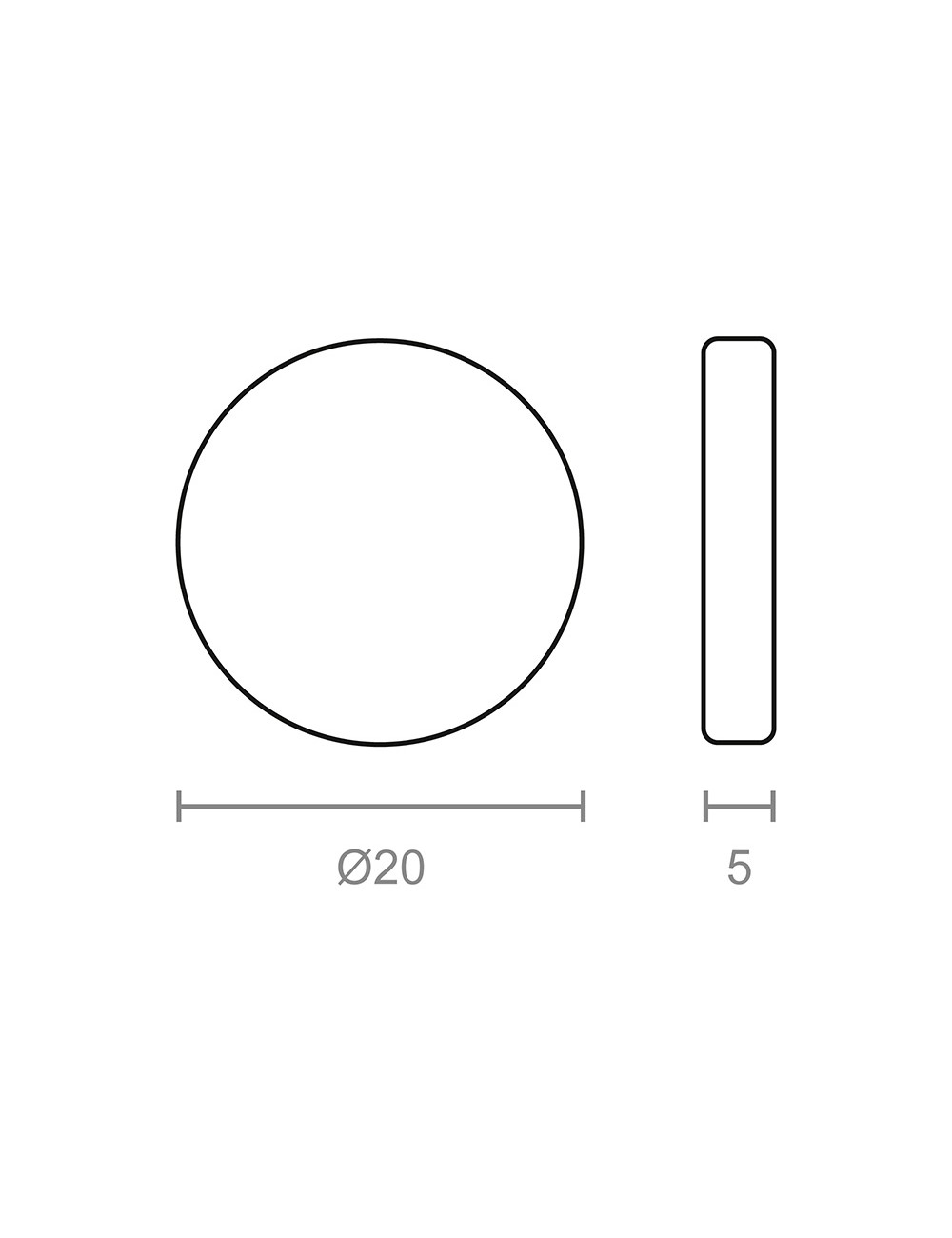 Imán neodimio disco im28 níquel ø20 x 5 mm