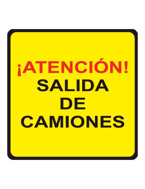 Señal vial de salida camiones, pvc, 70 x 50 cm
