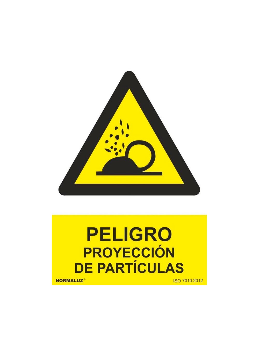 Señal peligro proyección de partículas, pvc, 21 x 30 cm