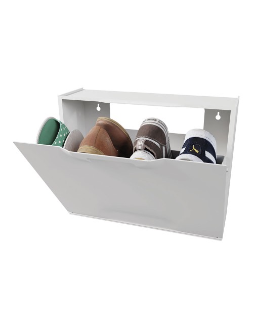 Zapatero apilable de polipropileno blanco 51 x 17,3 x 40,1 cm