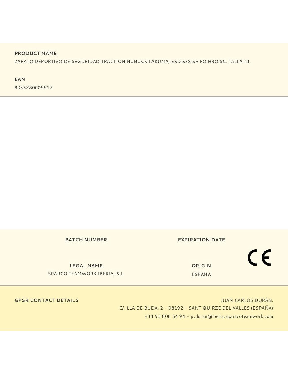 Zapato deportivo de seguridad traction nubuck takuma, esd s3s sr fo hro sc, talla 41