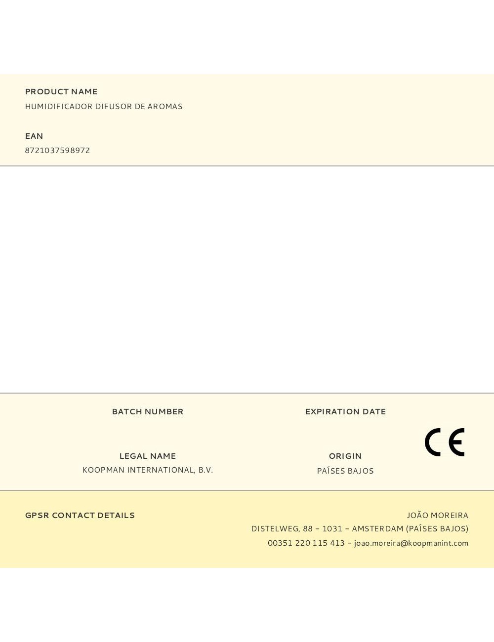 Humidificador difusor de aromas