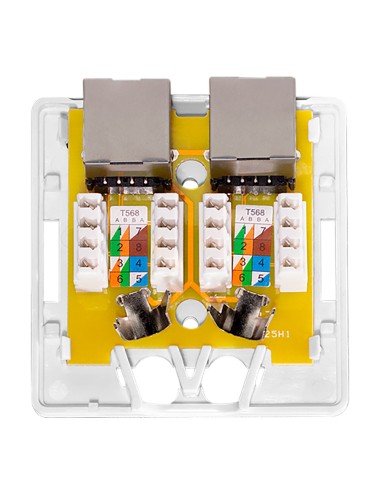 Caja de superficie 2 conectores rj45 cat. 6a apantallado