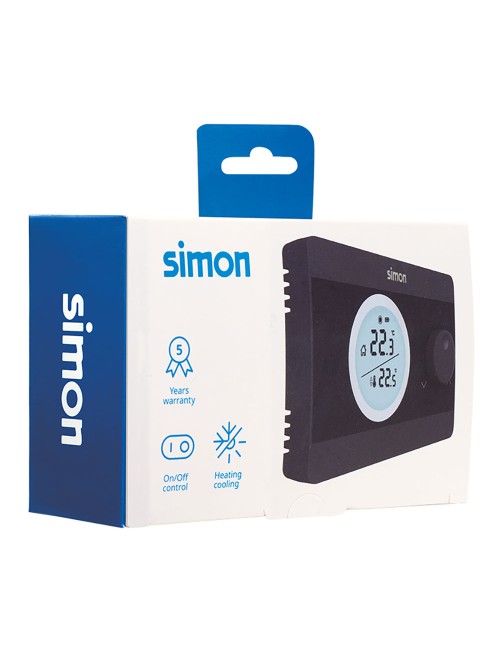 Termostato digital on/off, negro