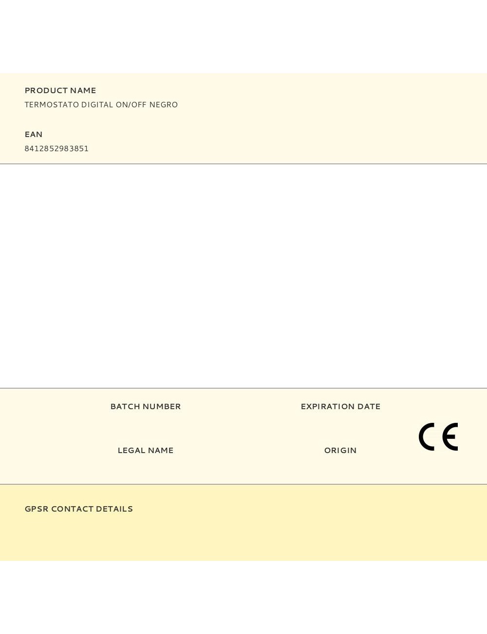 Termostato digital on/off, negro
