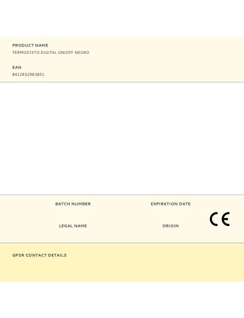 Termostato digital on/off, negro