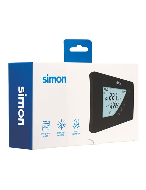 Termostato digital con programación semanal, negro