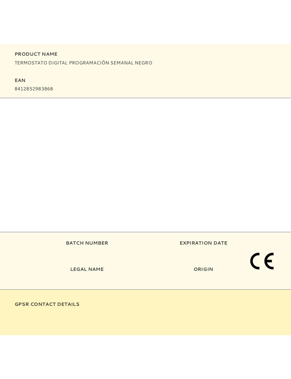 Termostato digital con programación semanal, negro