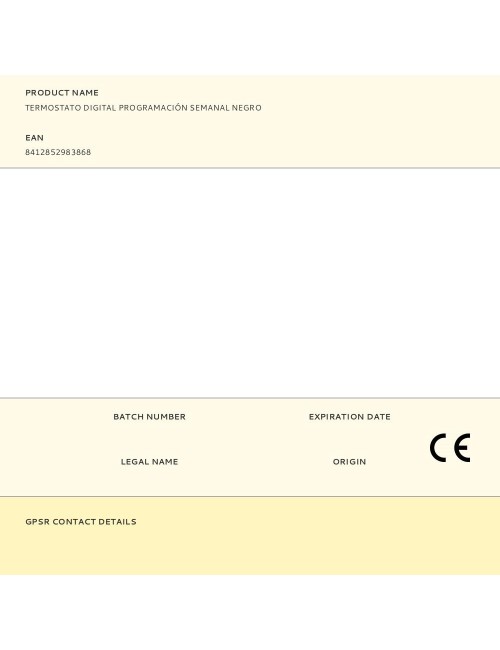 Termostato digital con programación semanal, negro
