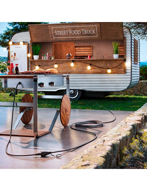 Prolongador profesional 20 m, ip44, h07rn-f 3 g 2,5 mm, 1 toma con tapa, 16 a 250 v~, negro