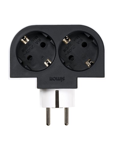 Adaptador giratorio schuko 2 tomas 16a 250 v~