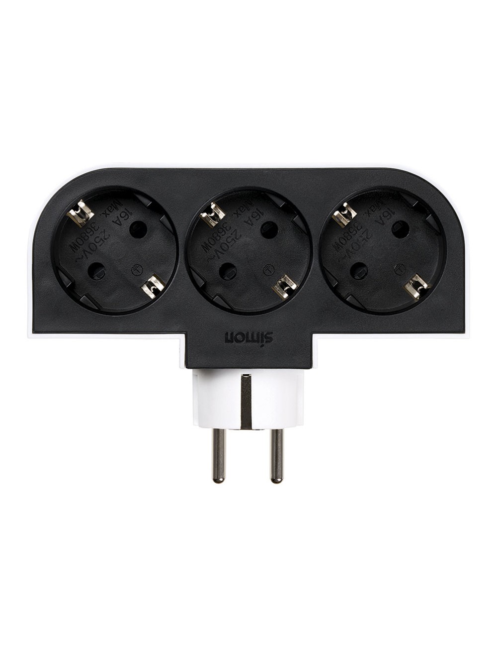 Adaptador giratorio schuko 3 tomas 16a 250 v~