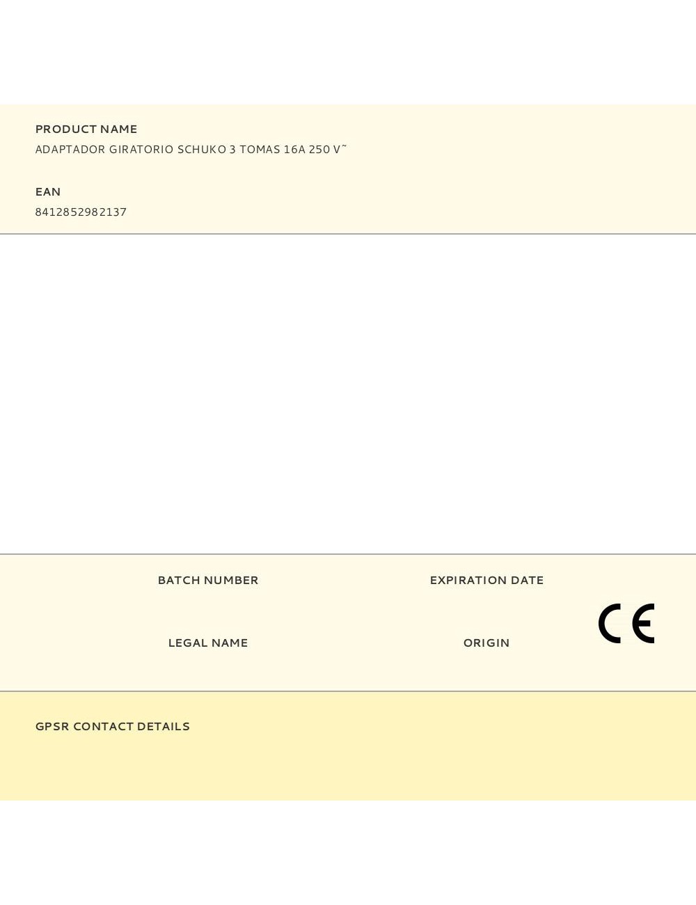Adaptador giratorio schuko 3 tomas 16a 250 v~