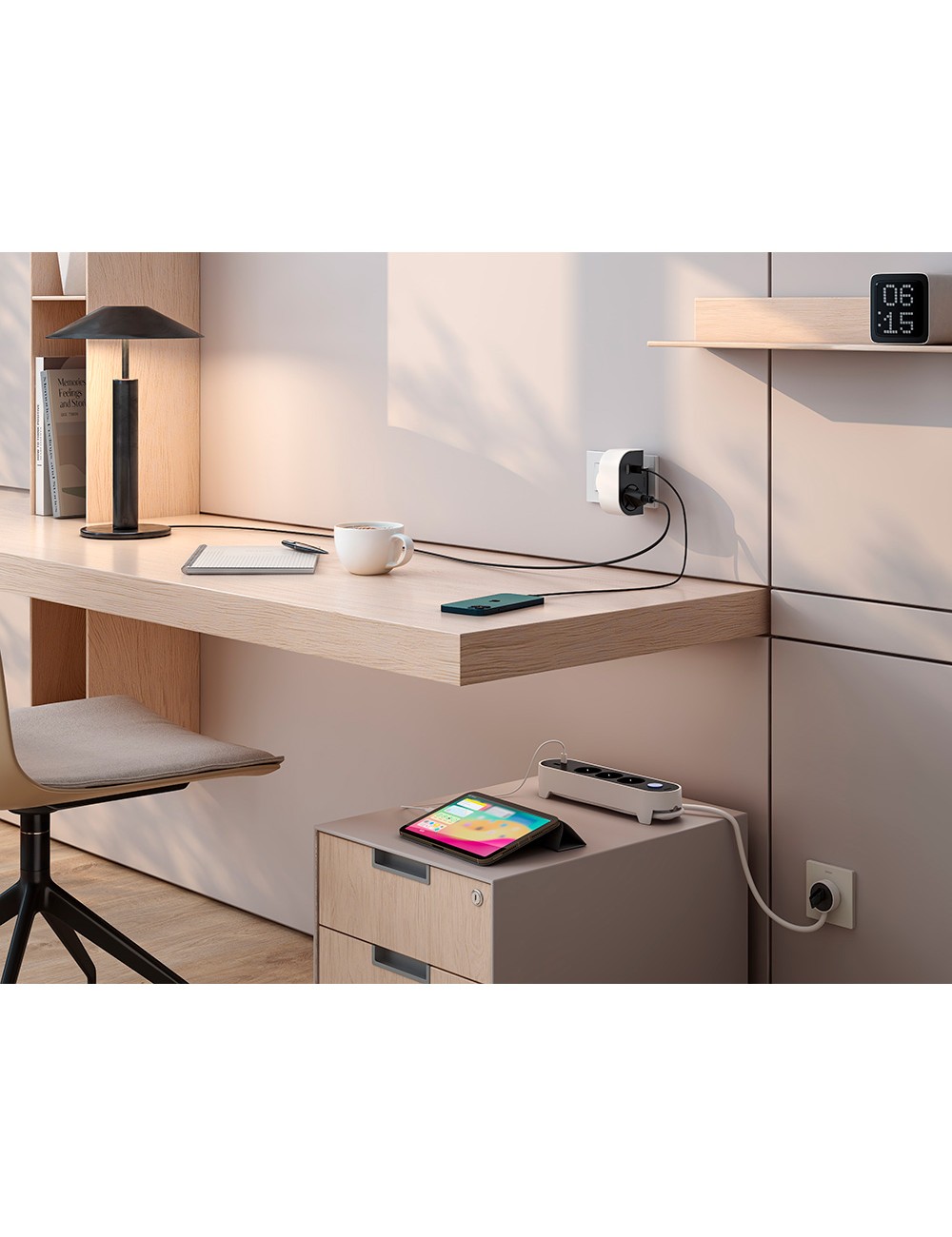 Adaptador giratorio schuko 1 toma + usb a+c 30 w 16 a 250 v~