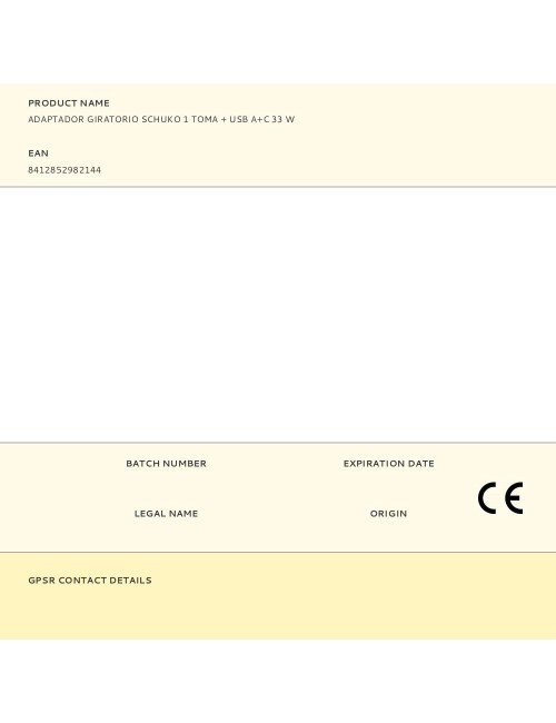 Adaptador giratorio schuko 1 toma + usb a+c 30 w 16 a 250 v~