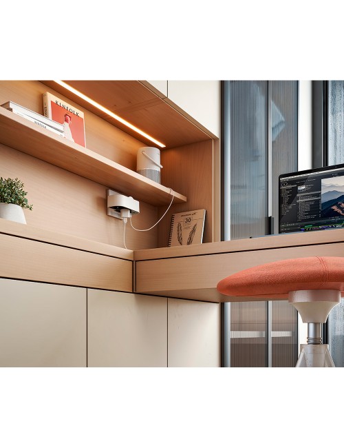 Adaptador giratorio schuko 2 tomas + usb a+c 30 w 16 a 250 v~