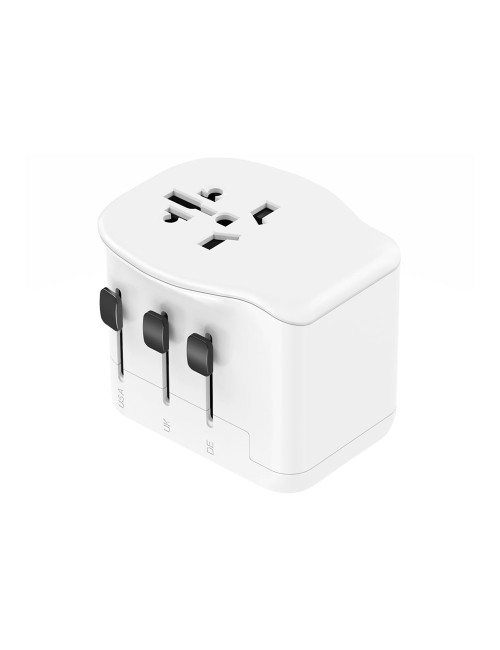 Adaptador viaje universal 3 usb (1a+2c) 20 w