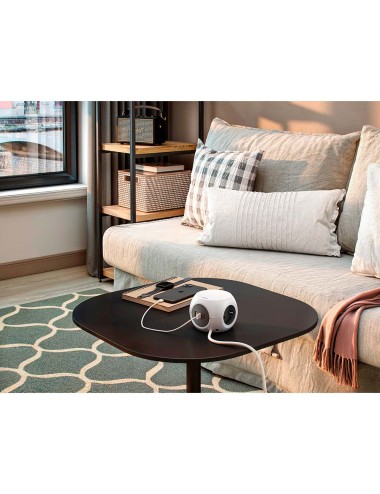 Base múltiple combiball con 3 tomas schuko 16 a + 1 usb a + 2 usb c, 30 w, blanca