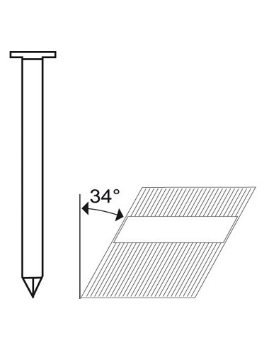 CLAVO TIP RN INCLIN 34º 3.33*90 (2.500 un) Clavos tipo RN inclinaciÃ³n 34Â°