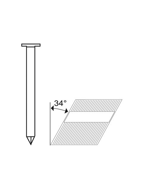 CLAVO TIP RN INCLIN 34º 3.33*90 (2.500 un) Clavos tipo RN inclinaciÃ³n 34Â°