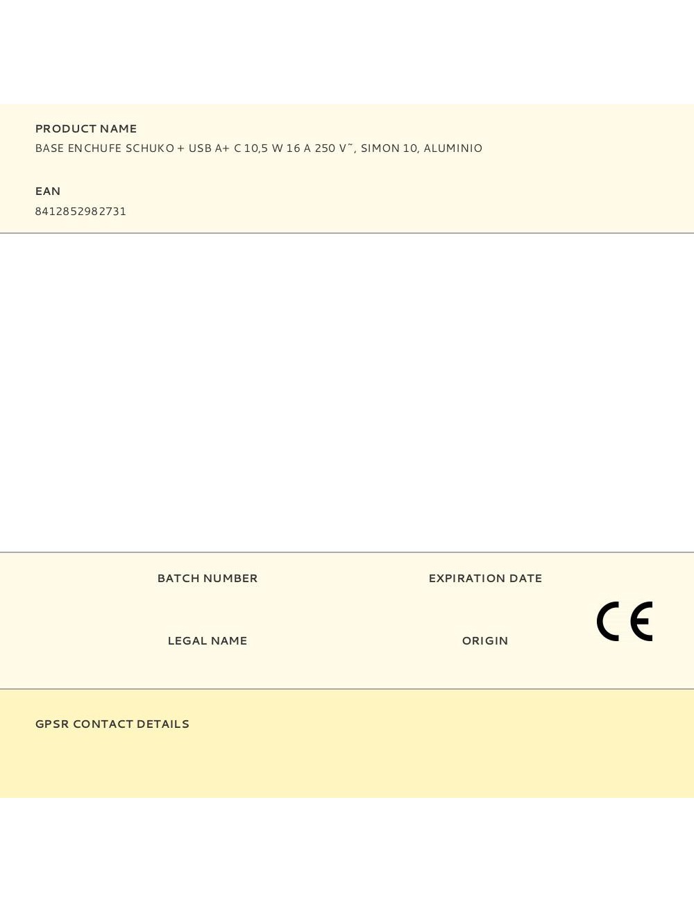 Base enchufe schuko + usb a + c 10,5 w 16 a 250 v~, simon 10, aluminio
