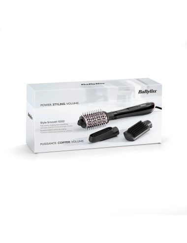 Cepillo de aire style smooth 1000 w iónico con 3 accesorios