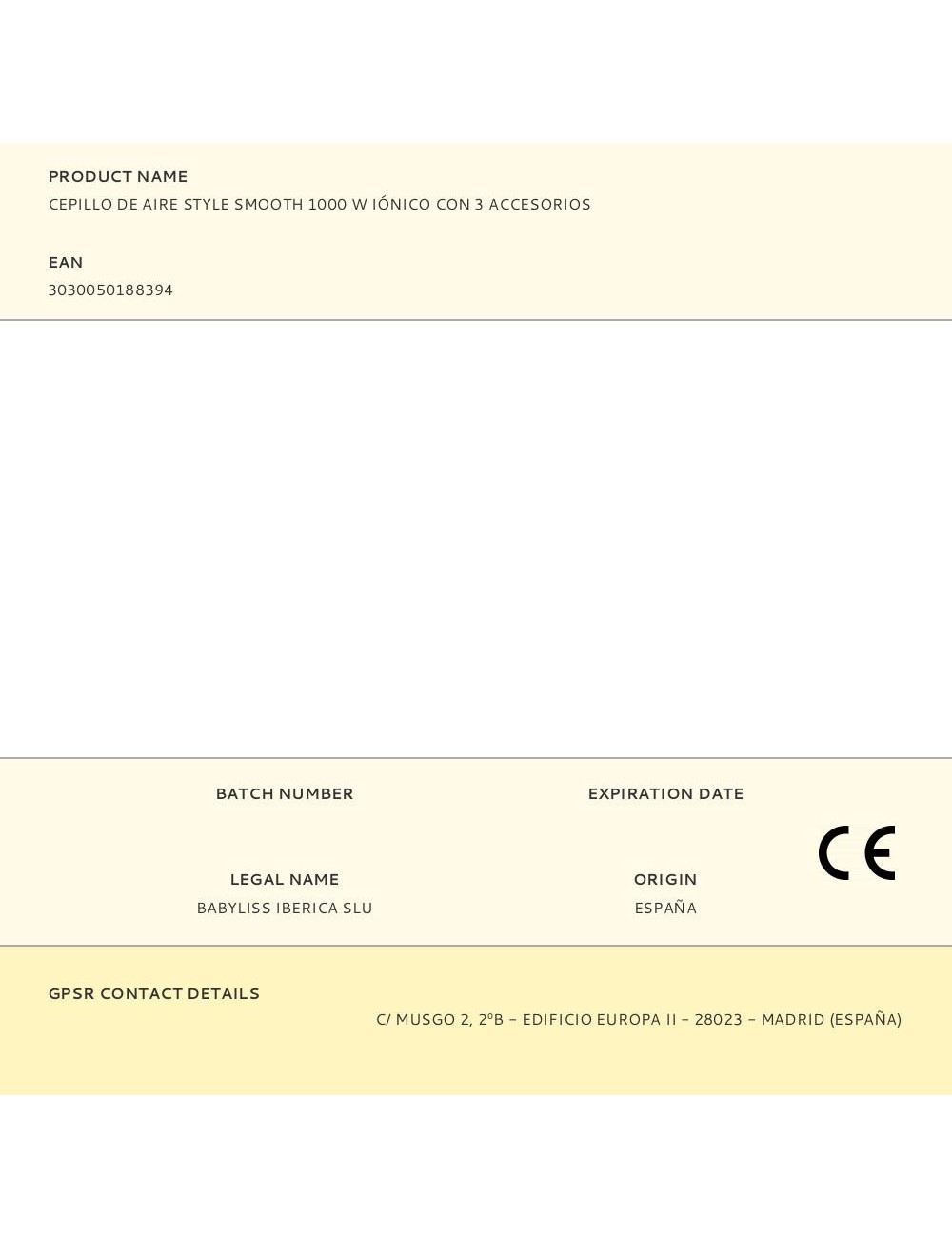 Cepillo de aire style smooth 1000 w iónico con 3 accesorios