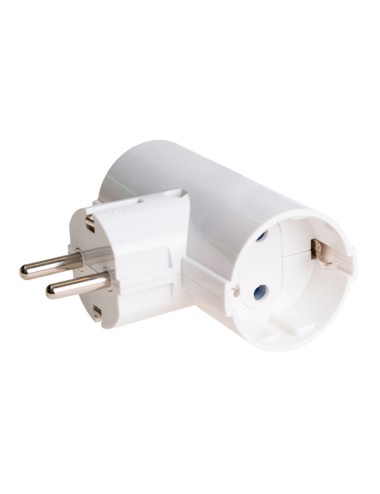 Adaptador doble 2p+t schuko 16a 250 v~ blanco