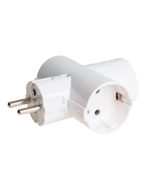 Adaptador triple 2p+t schuko 16 a 250 v~ blanco