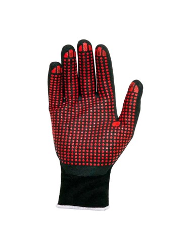 Guante nailon / licra con palma nitrilo foam/puntos, agility® dots, negro y rojo, t-7 s