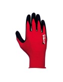 Guante nailon / licra con palma nitrilo microfoam, econit foam, rojo y negro, t-10 xl
