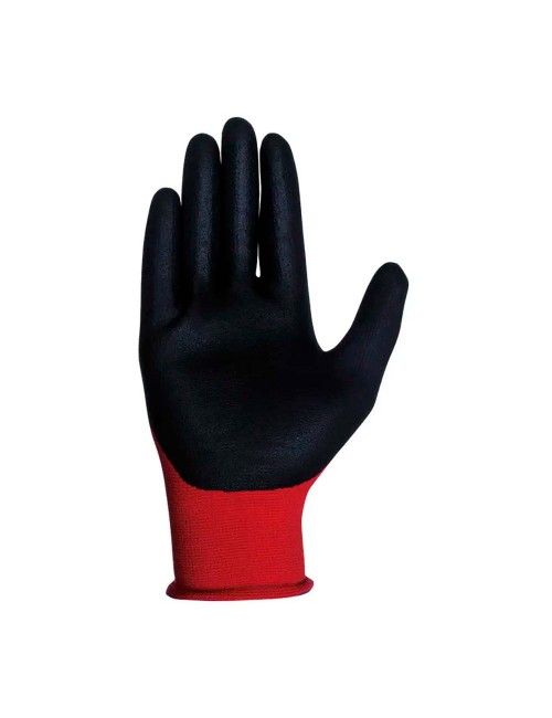 Guante nailon / licra con palma nitrilo microfoam, econit foam, rojo y negro, t-10 xl