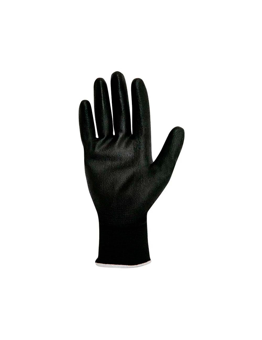 Guante poliéster con palma poliuretano, keep safe, negro, t-7 s