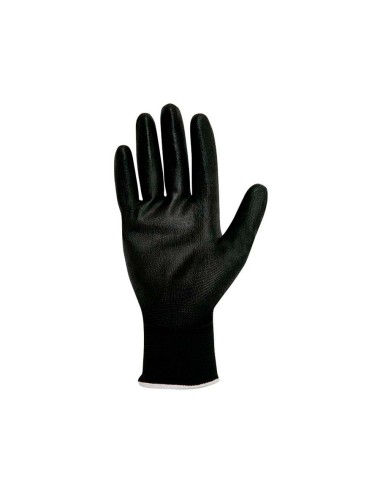 Guante poliéster con palma poliuretano, keep safe, negro, t-10 xl