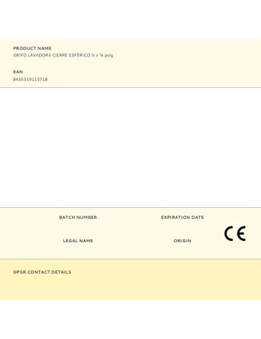 Grifo lavadora cierre esférico ø½ x ¾ pulg