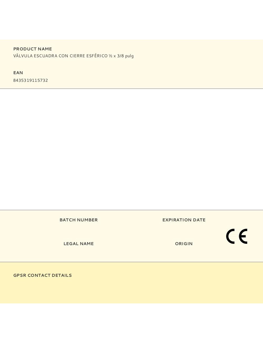 Válvula escuadra con cierre esférico ø½ x 3/8 pulg