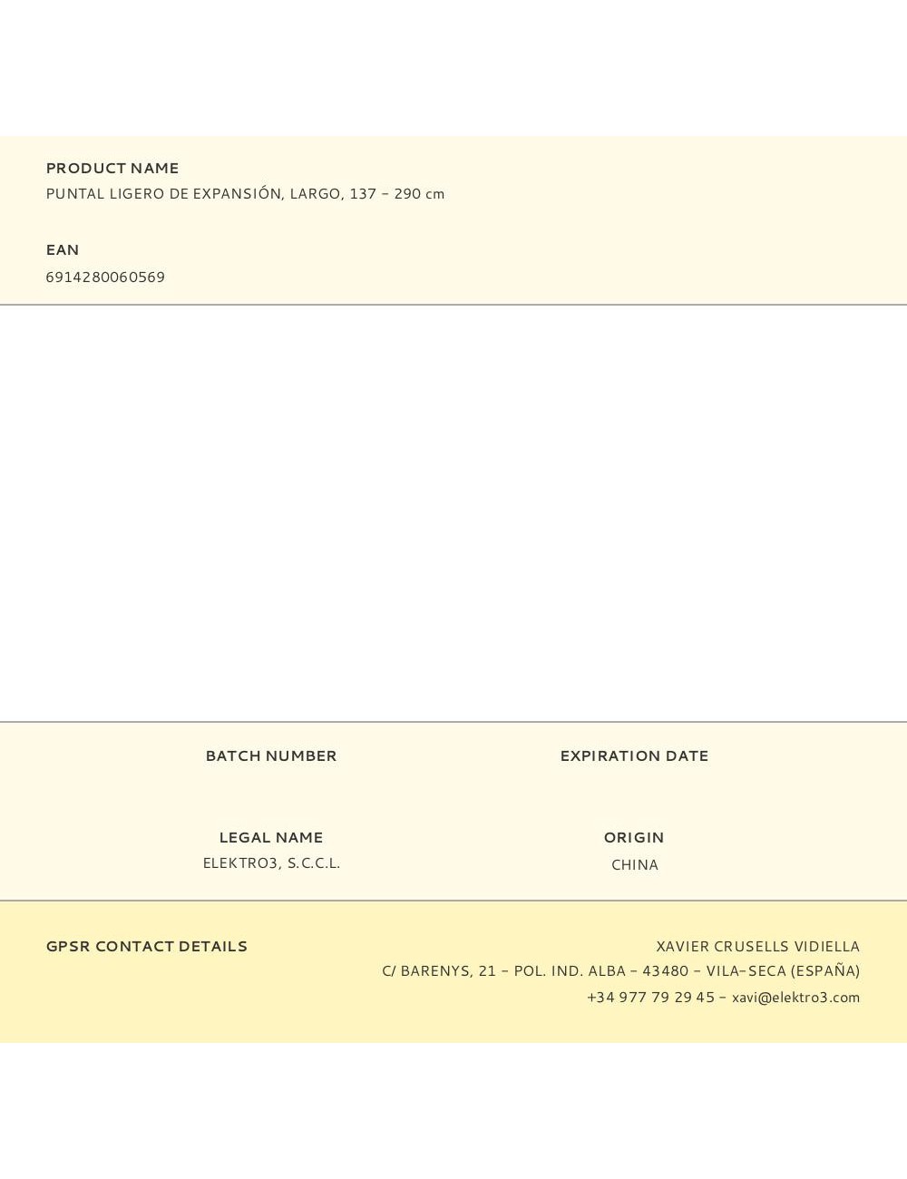 Juego 2 puntales ligeros de expansión, largo, 137 - 290 cm