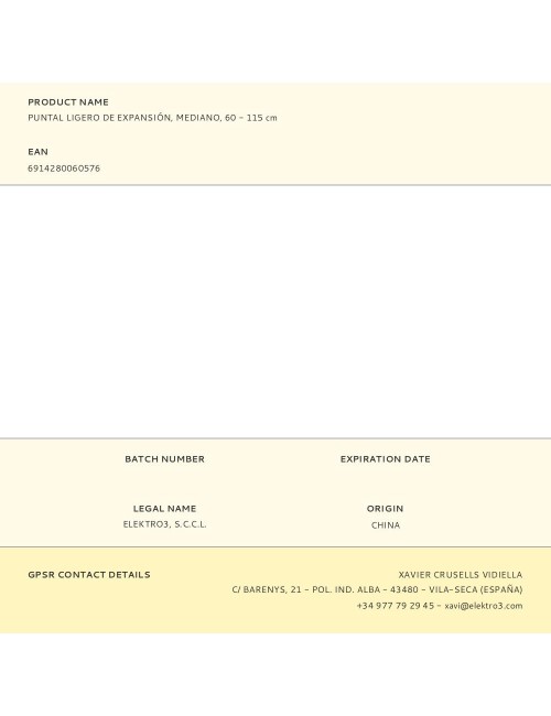 Juego 2 puntales ligeros de expansión, mediano, 60 - 115 cm