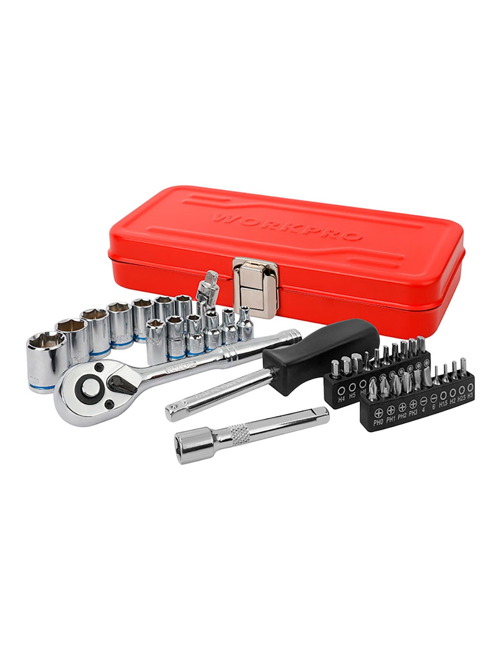 Juego carraca, ¼ pulg, 37 piezas