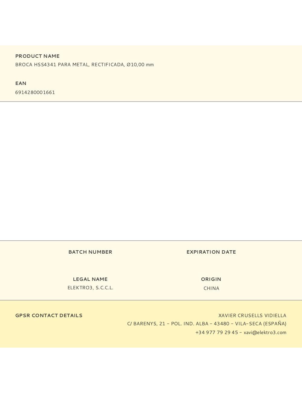 Broca hss4341 para metal, rectificada, ø10,00 x 133,00 mm