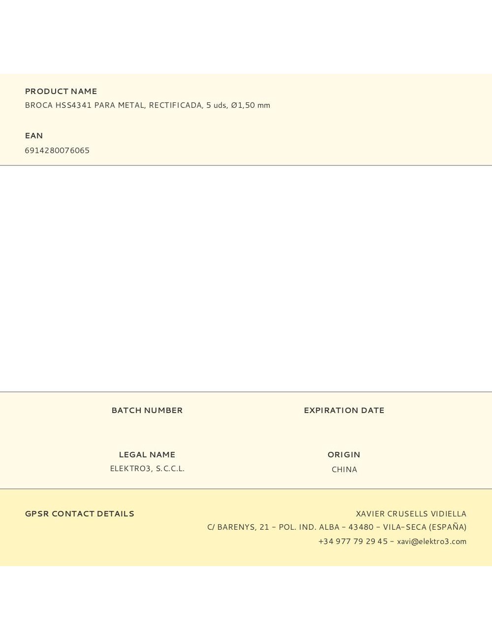 Broca hss4341 para metal, rectificada, ø1,50 x 40,00 mm, 5 uds