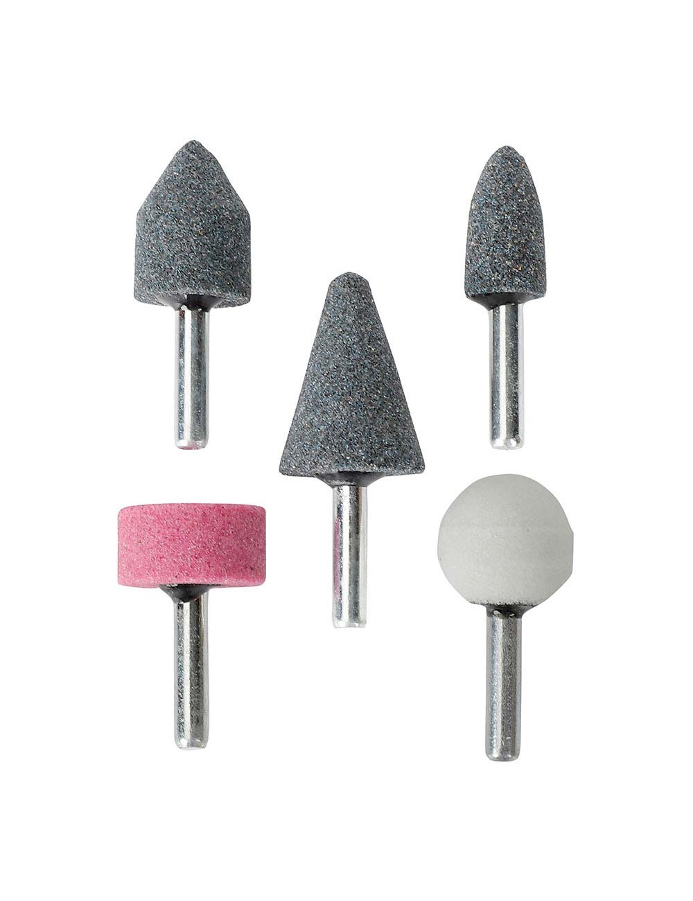 Cabezales de muela mini, vástago ø6 mm, juego 5 piezas