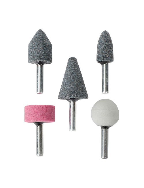 Cabezales de muela mini, vástago ø6 mm, juego 5 piezas