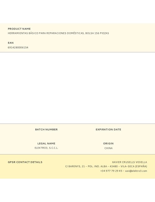 Juego de herramientas para reparaciones domésticas, bolsa 156 piezas