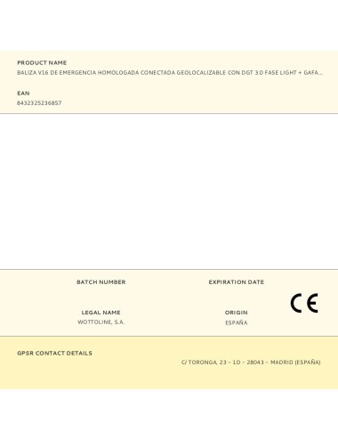 Baliza v16 de emergencia homologada conectada geolocalizable con dgt 3.0 fase light + gafas de noche de regalo