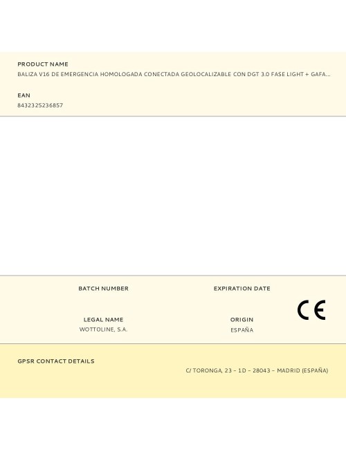 Baliza v16 de emergencia homologada conectada geolocalizable con dgt 3.0 fase light + gafas de noche de regalo