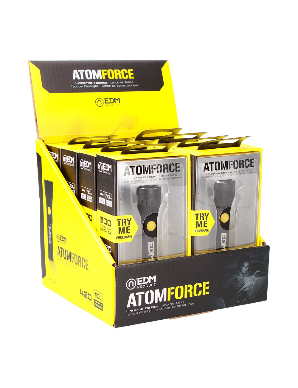 Mini linterna led atom force, alumino, recargable, 10 w 420 lm