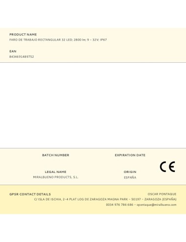 Faro de trabajo ovalado 27 w, 32 led 2800 lm 9 - 32 v ip67